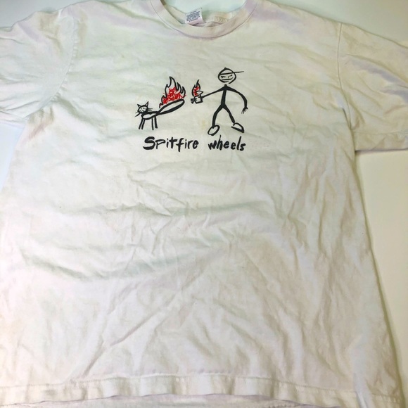 Supreme Other - Supreme Spitfire Wheels White Size Medium T-Shirt